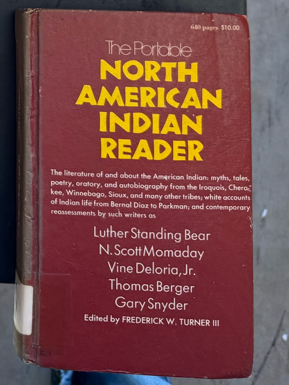 The Portable North American Indian Reader - Maroon Cover